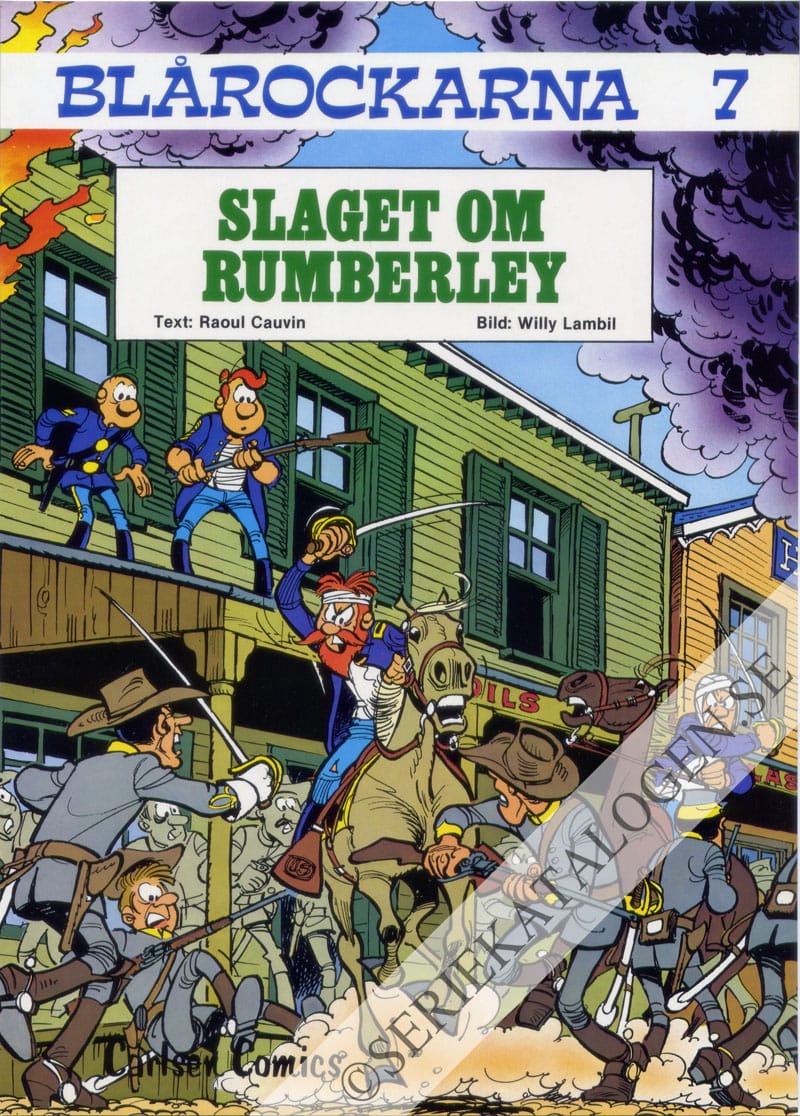 Framsida på Blårockarna Slaget om Rumberley (1983)