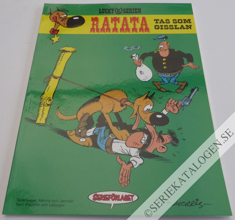 Framsida på Lucky Lukes äventyr #61 - Ratata tas som gisslan (1992)