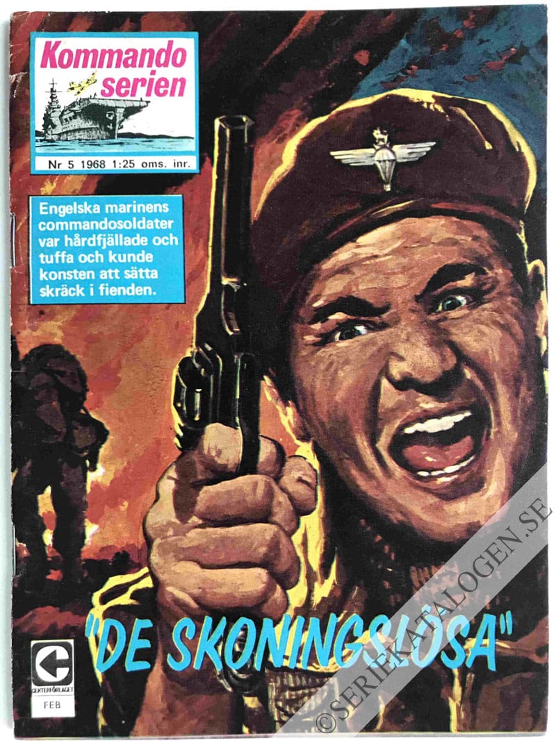 Framsida på Kommandoserien #5 - De skoningslösa (1968)
