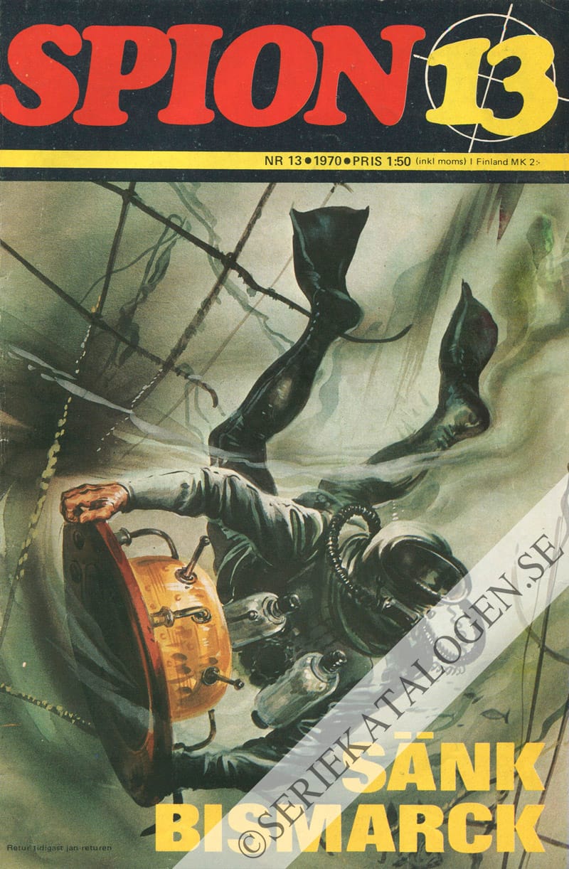 Framsida på Spion 13 #13 - Sänk Bismarck (1970)