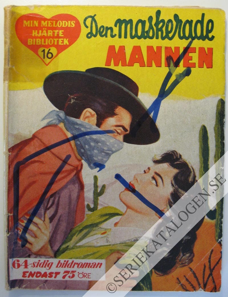 Framsida på Min melodis hjärtebibliotek Den maskerade mannen (1954)