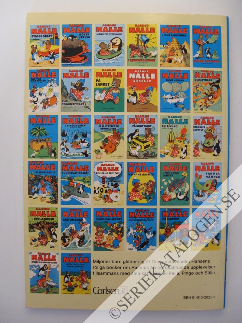 Baksida på Rasmus Nalle på nya upptåg (1982)