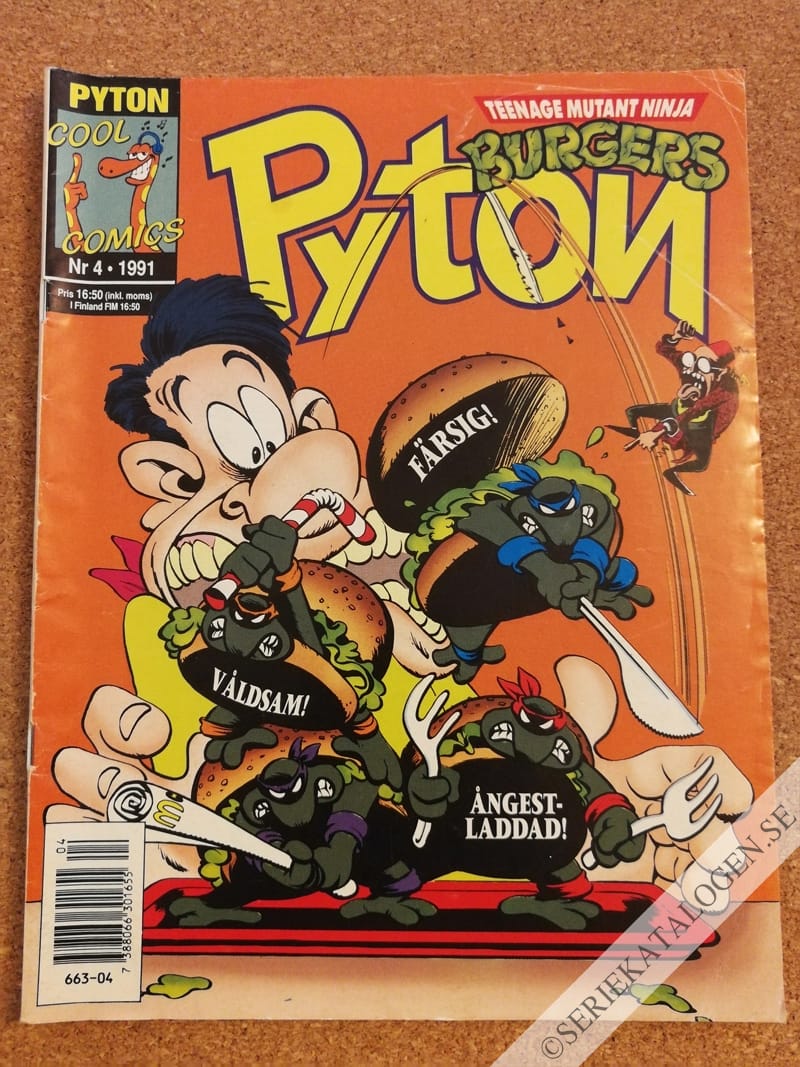 Framsida på Pyton #4 (1991)