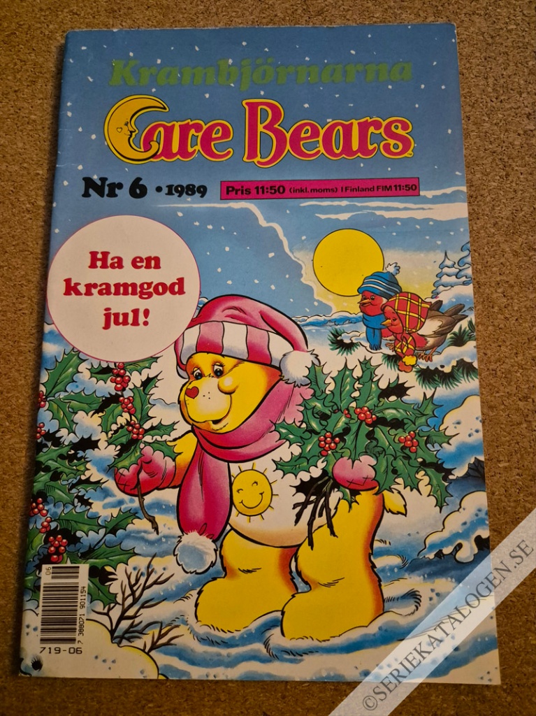 Framsida på Care Bears #6 - Ha en kramgod jul! (1989)