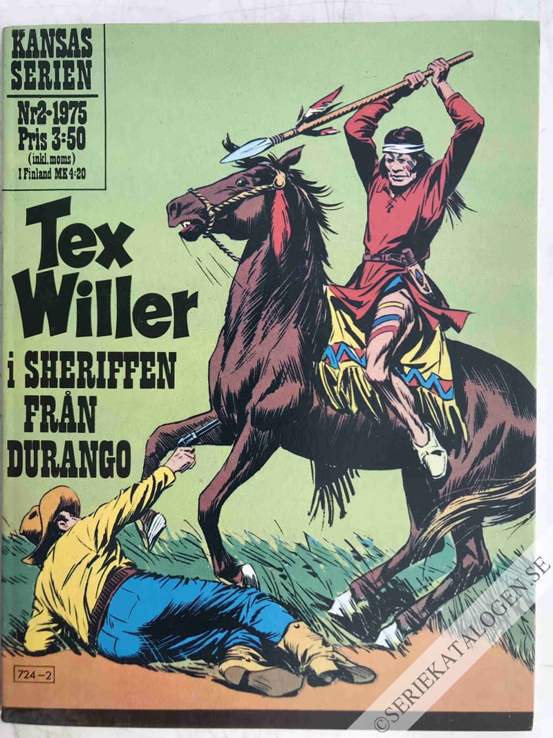 Framsida på Kansasserien Tex Willer i sheriffen från Durango (1975)
