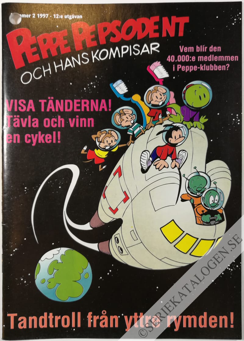 Framsida på Peppe Pepsodent Tandtroll från yttre rymden! (1997)