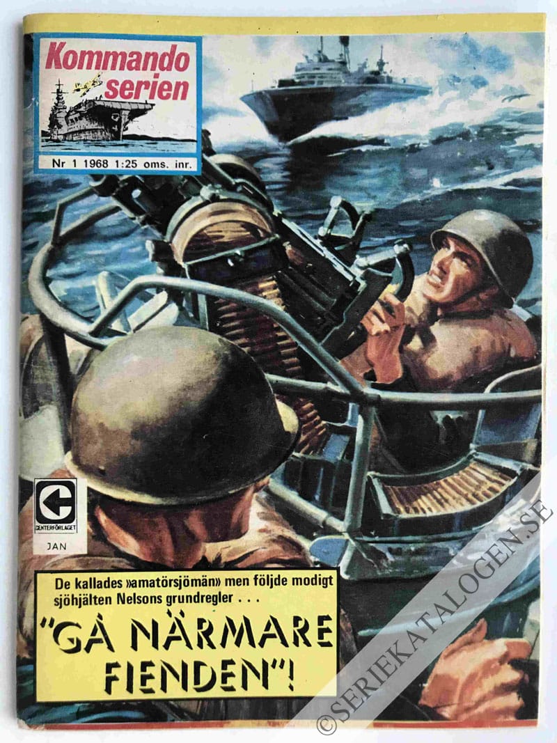 Framsida på Kommandoserien #1 - Gå närmare fienden! (1968)