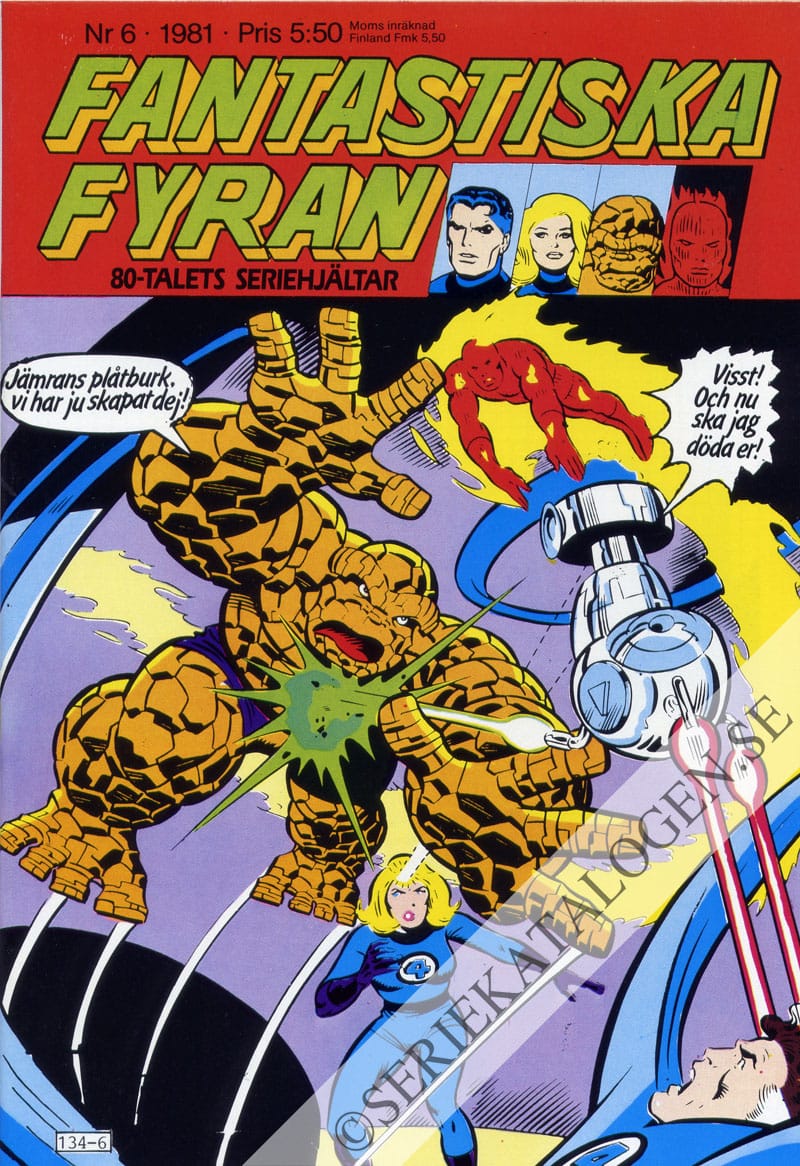 Framsida på Fantastiska Fyran #6 (1981)