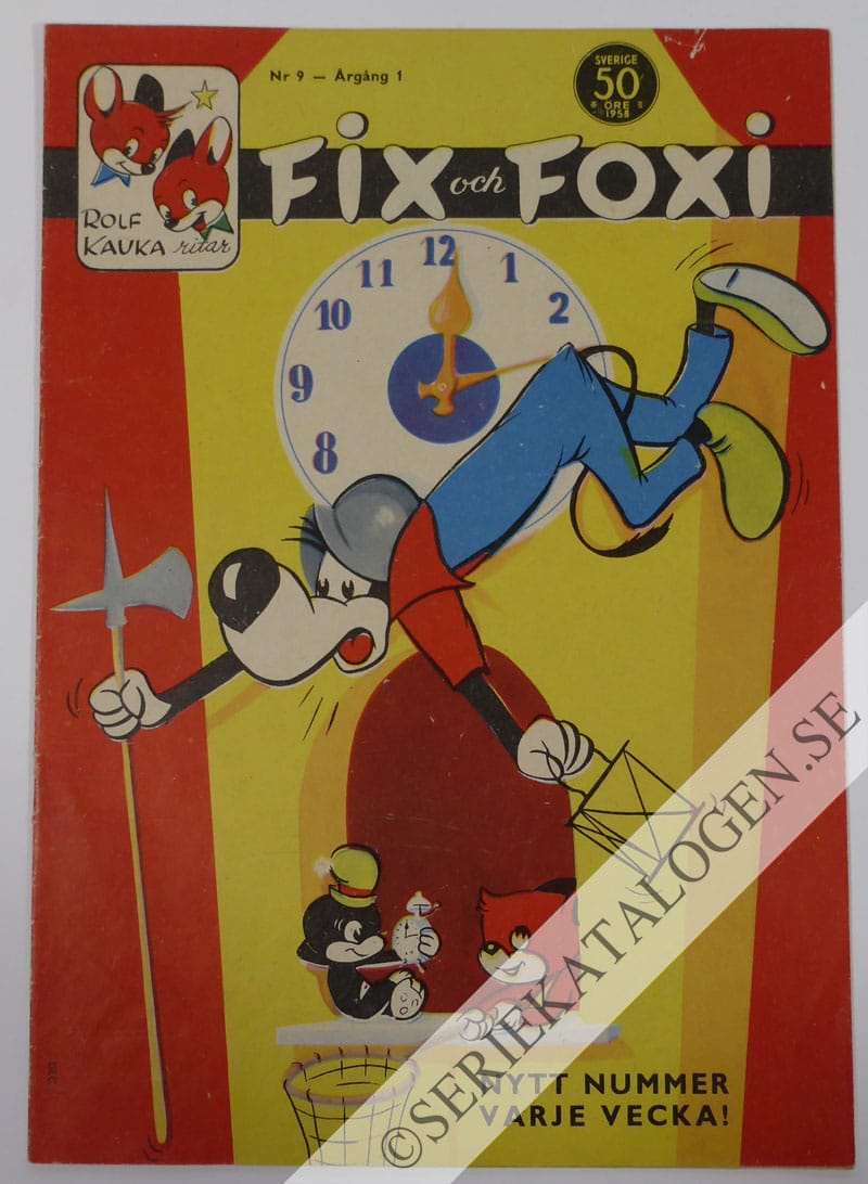 Framsida på Fix och Foxi #9 (1958)