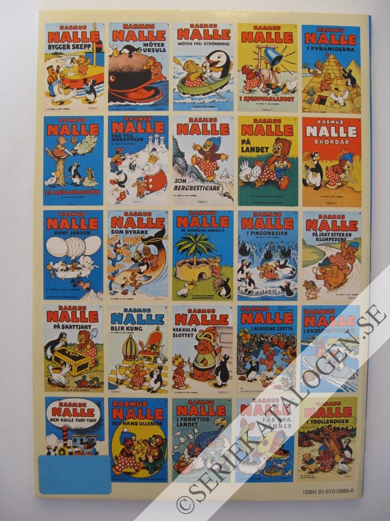 Baksida på Rasmus Nalle i vänliga landet (1976)