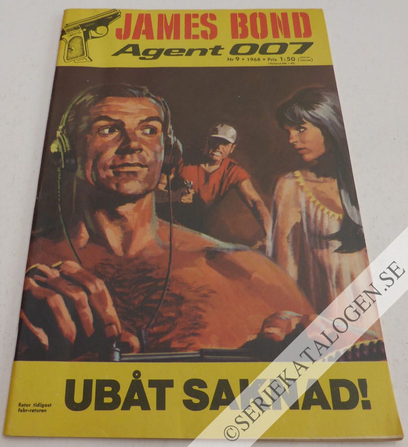 Framsida på James Bond agent 007 Ubåt saknad! (1968)