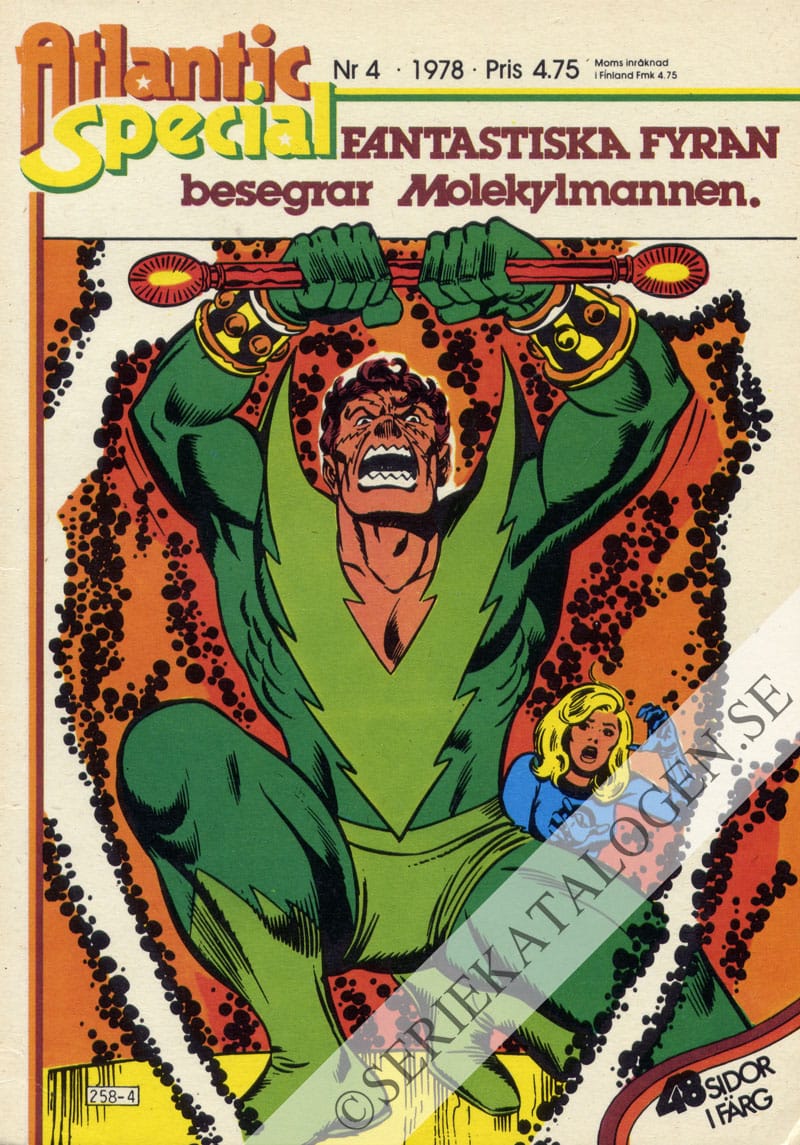 Framsida på Atlantic special Fantastiska Fyran besegrar Molekylmannen. (1978)
