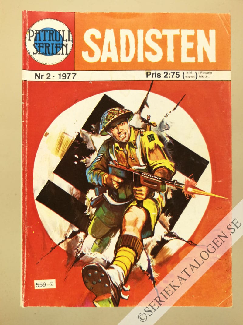 Framsida på Patrullserien Sadisten (1977)