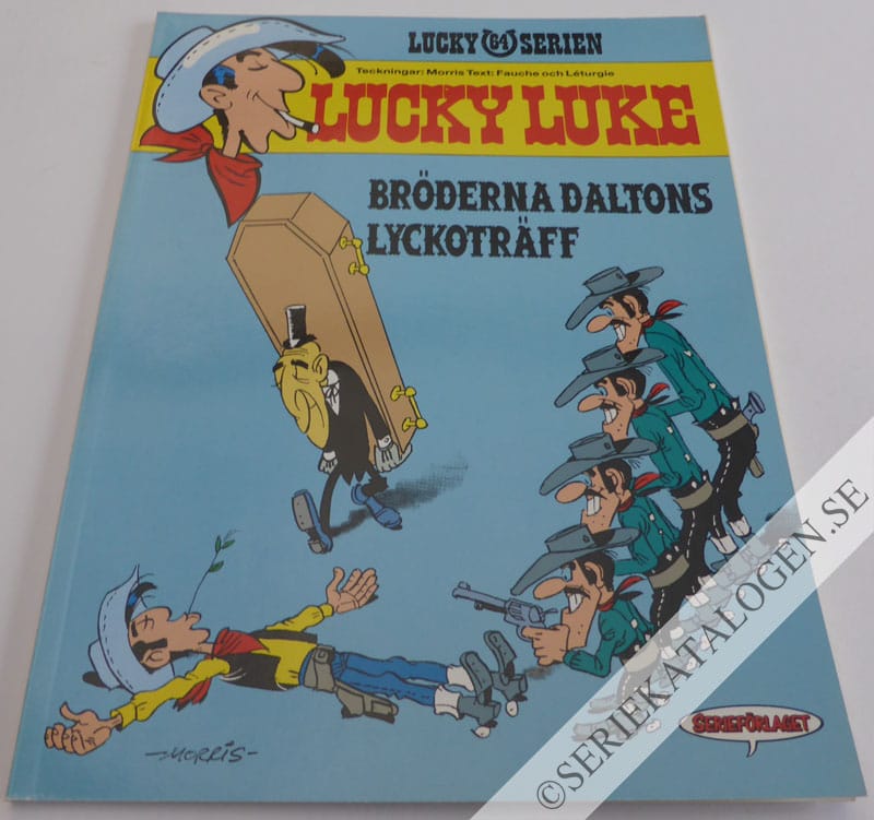 Framsida på Lucky Lukes äventyr #64 - Bröderna Daltons lyckoträff (1993)
