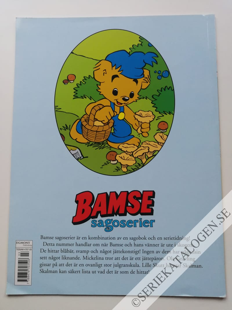 Baksida på Bamse i mystiska bergen (2015)