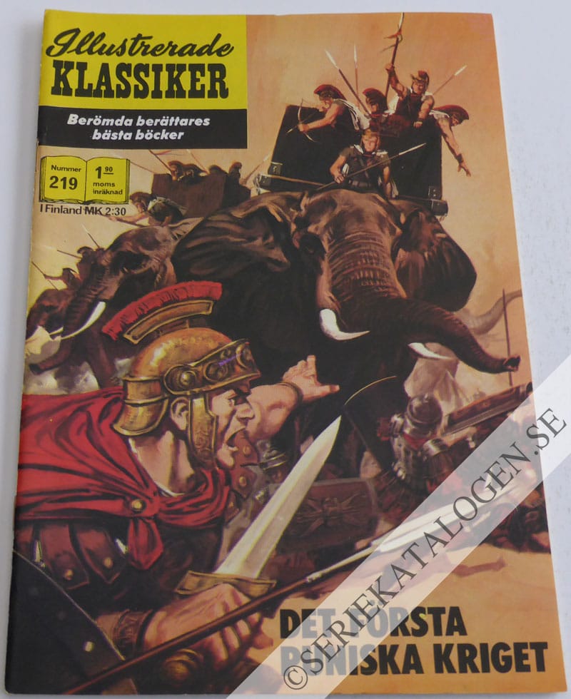 Framsida på Illustrerade Klassiker #219 - Det första puniska kriget (1973)