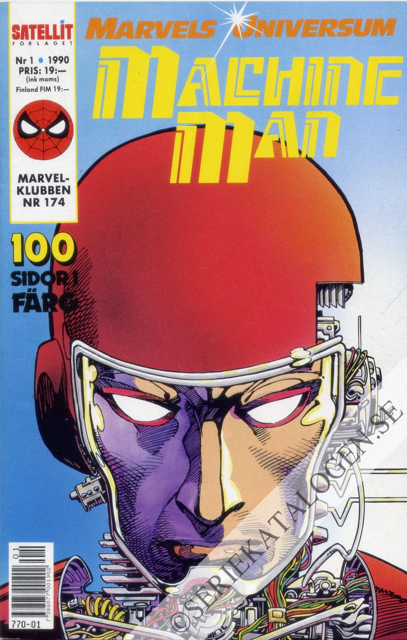 Framsida på Marvels universum Machine Man (1990)