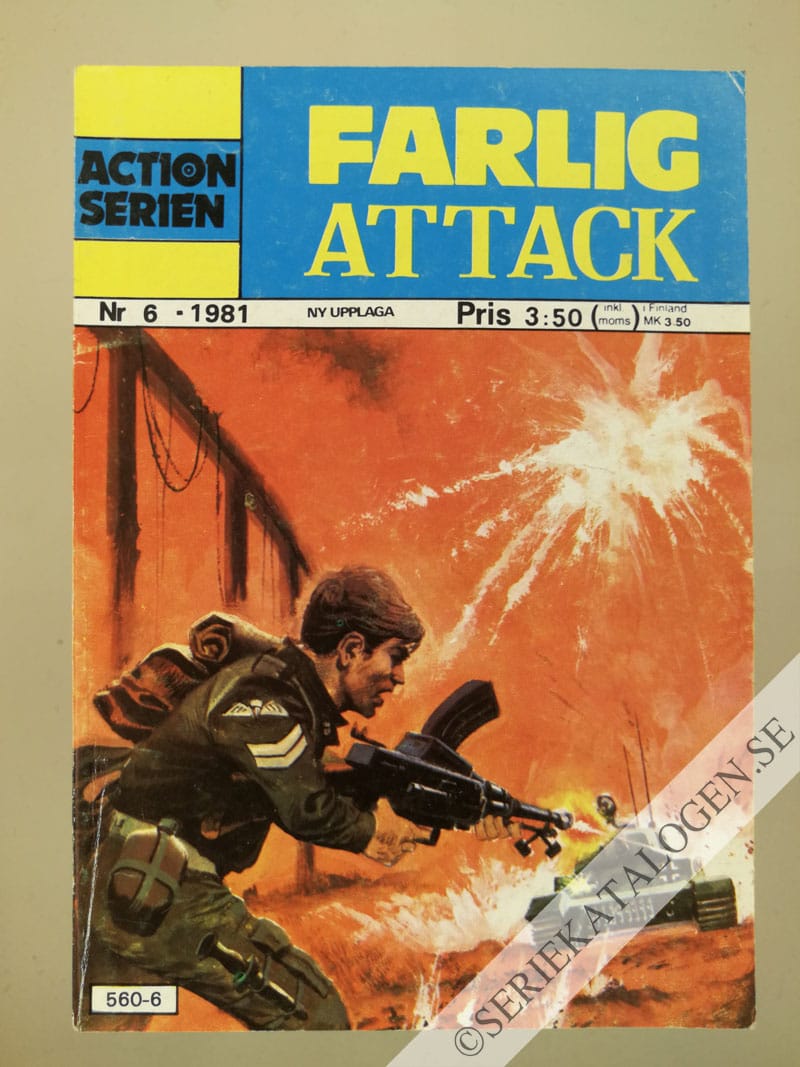 Framsida på Actionserien Farlig attack (1981)