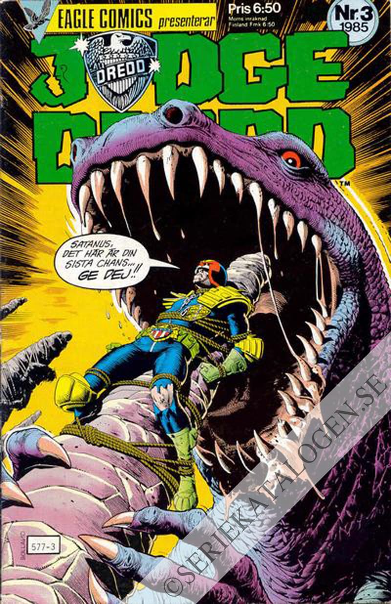 Framsida på Eagle Comics presenterar Judge Dredd #3 (1985)