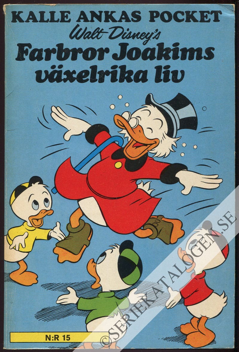 Framsida på Kalle Ankas pocket Farbror Joakims växelrika liv (1973)
