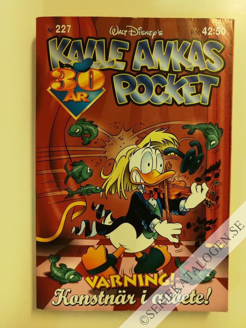 Framsida på Kalle Ankas pocket #227 - Varning! Konstnär i arbete! (1998)