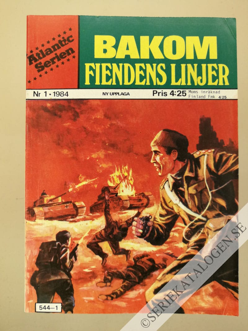 Framsida på Atlanticserien Bakom fiendens linjer (1984)