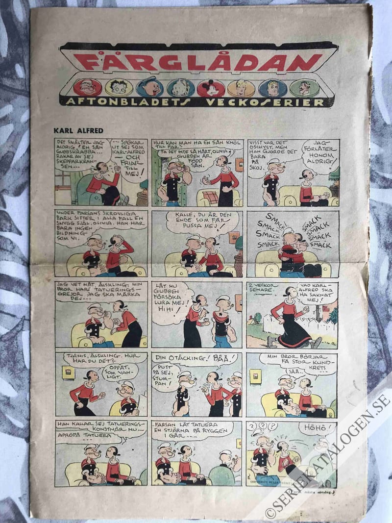 Framsida på Aftonbladets färgserier #53 (1938)