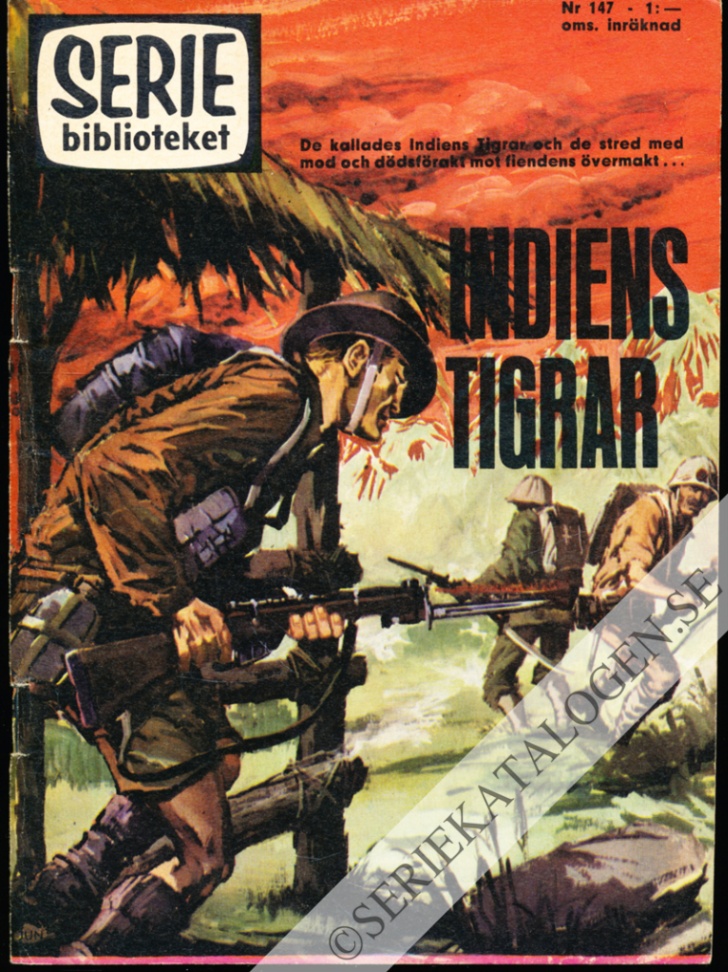 Framsida på Seriebiblioteket #147 - Indiens tigrar (1966)