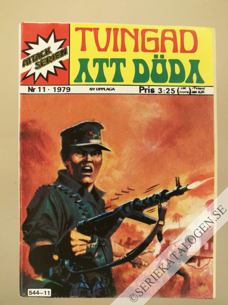 Framsida på Attackserien Tvingad att döda (1979)