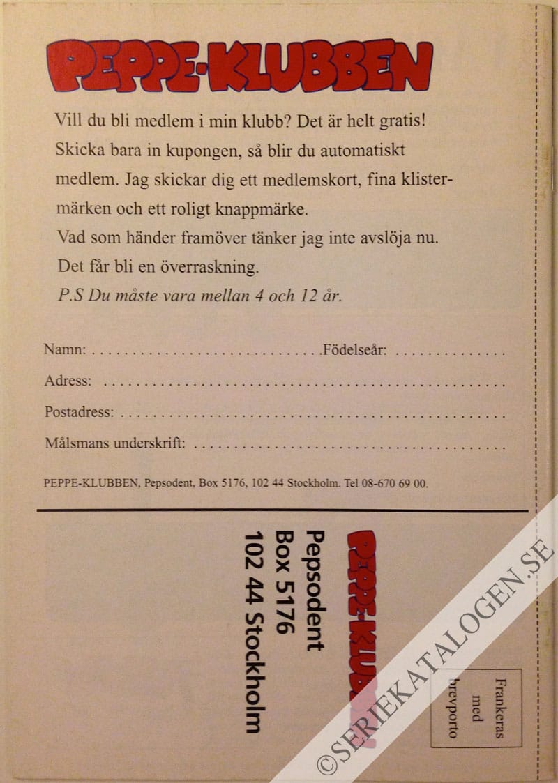 Baksida på Peppe och mysteriet med de svällande tänderna! (1996)