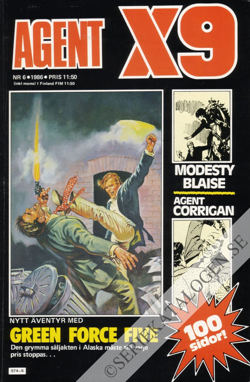 Framsida på Agent X9 #6 (1986)