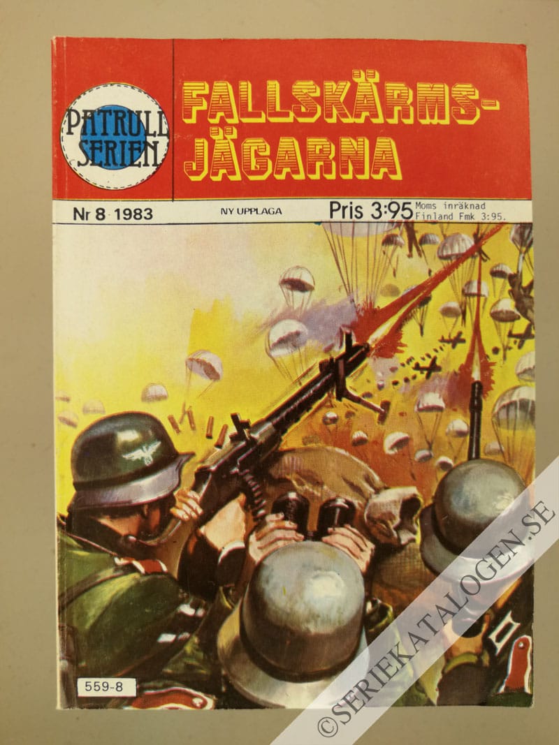Framsida på Patrullserien #8 - Fallskärmsjägarna (1983)
