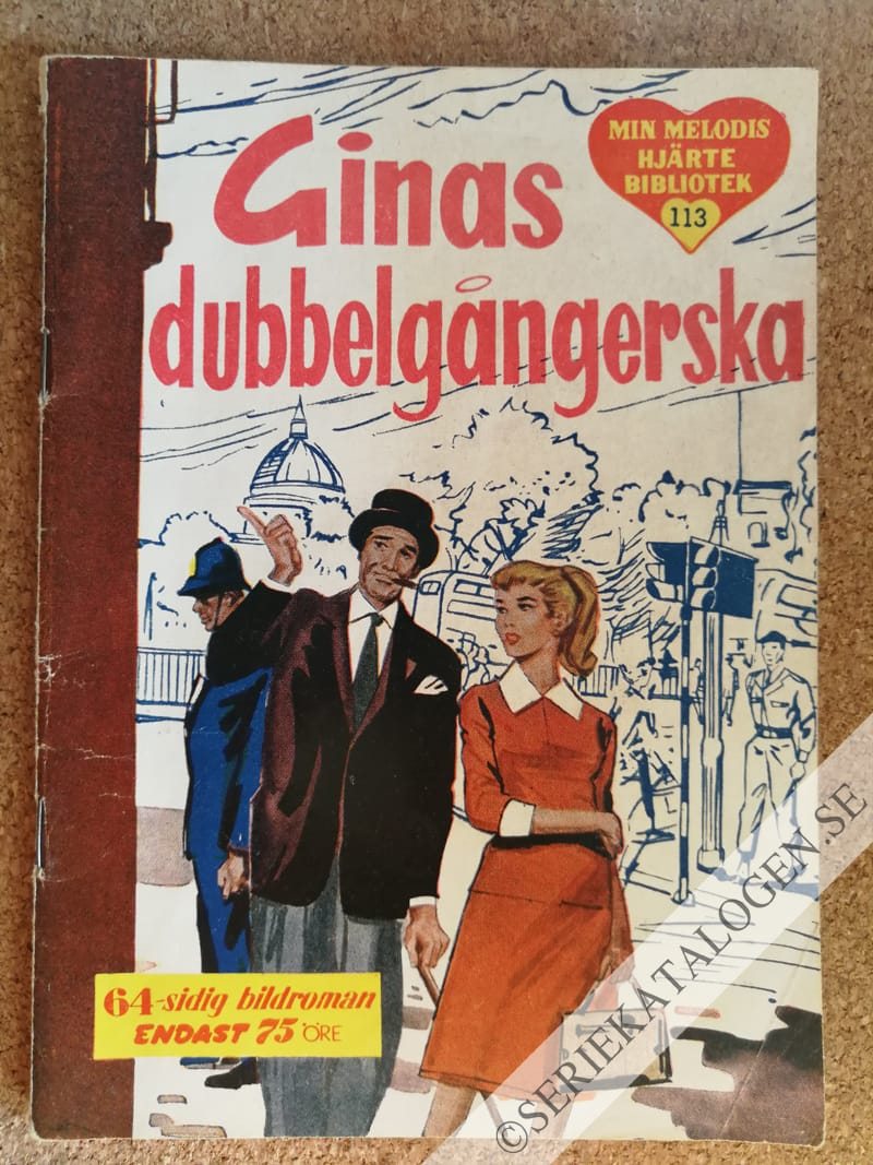 Framsida på Min melodis hjärtebibliotek Ginas dubbelgångerska (1958)