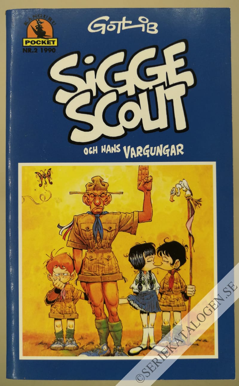 Framsida på Kängurupocket Sigge Scout och hans vargungar (1990)