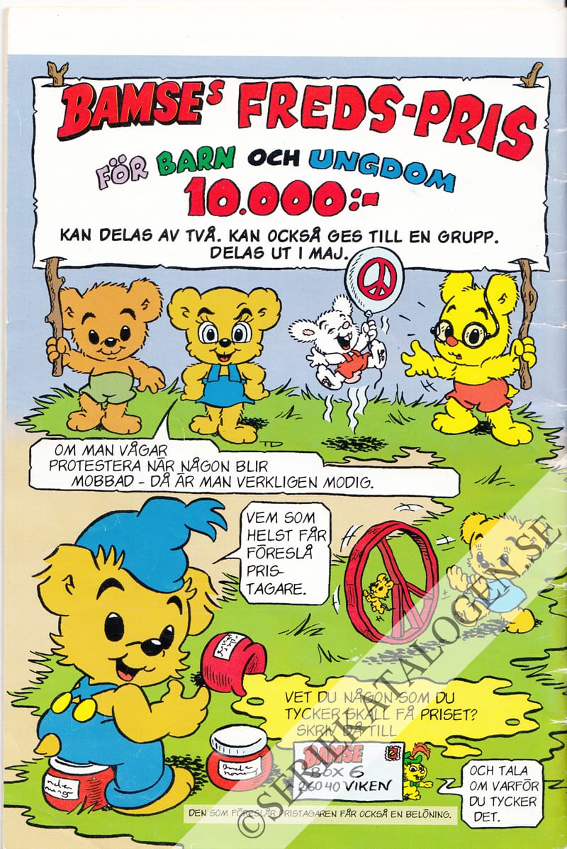 Baksida på Bamse på resa genom tusen år - Djingis Khan (2000)