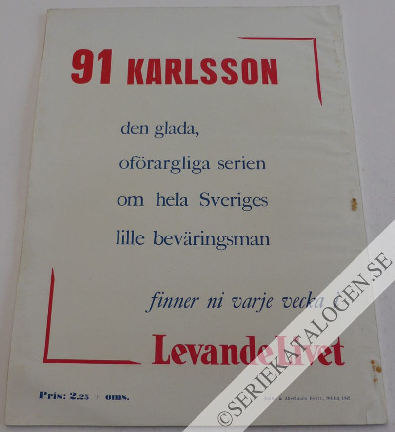 Baksida på 91 Karlsson julen 1942 - Hela Sveriges lille beväringsman (1942)