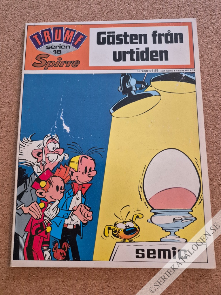 Framsida på Trumf-serien Spirre - Gästen från urtiden (1974)