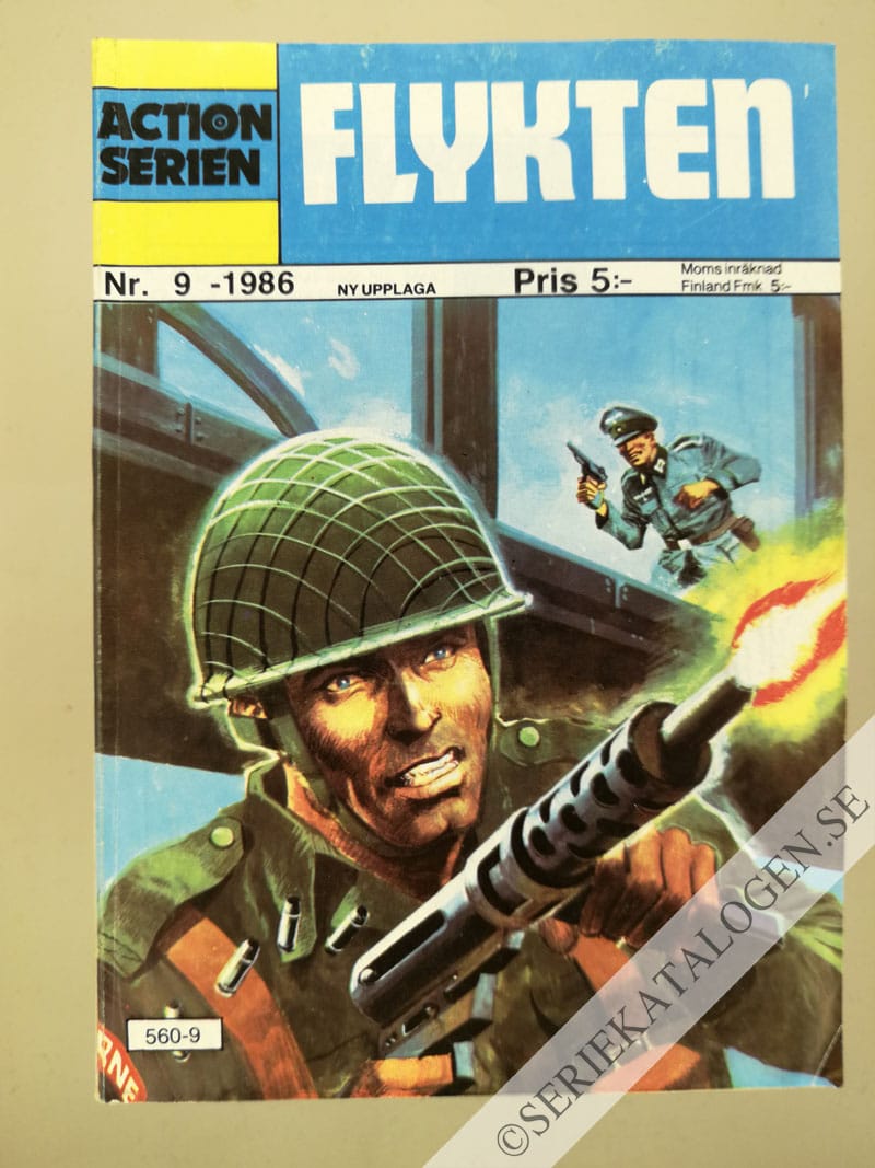 Framsida på Actionserien #9 - Flykten (1986)