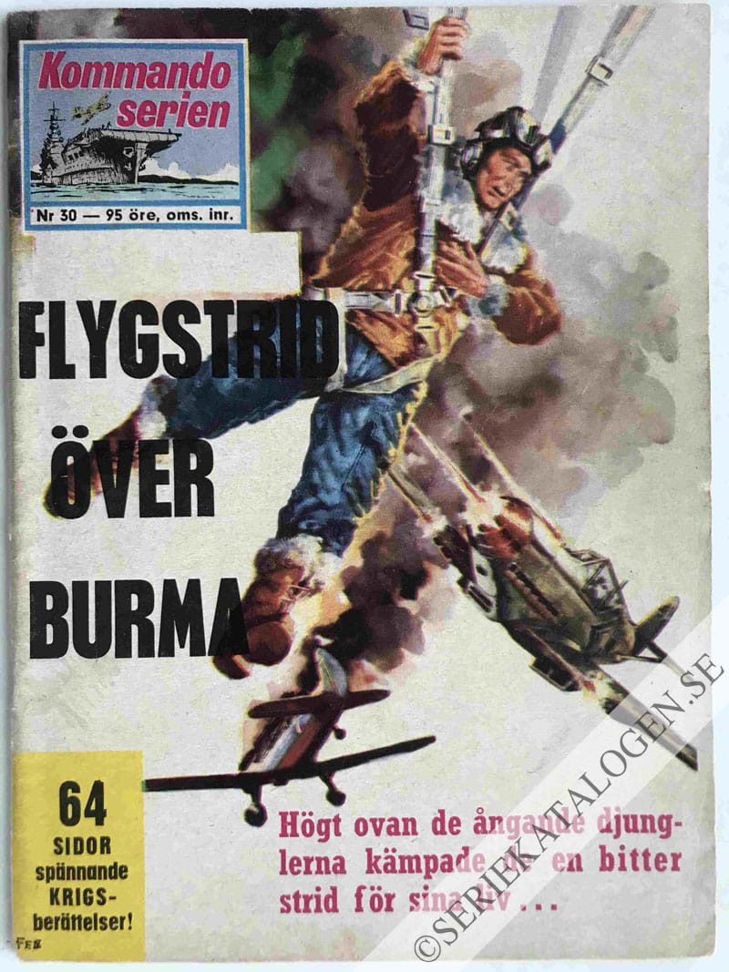 Framsida på Kommandoserien Flygstrid över Burma (1964)