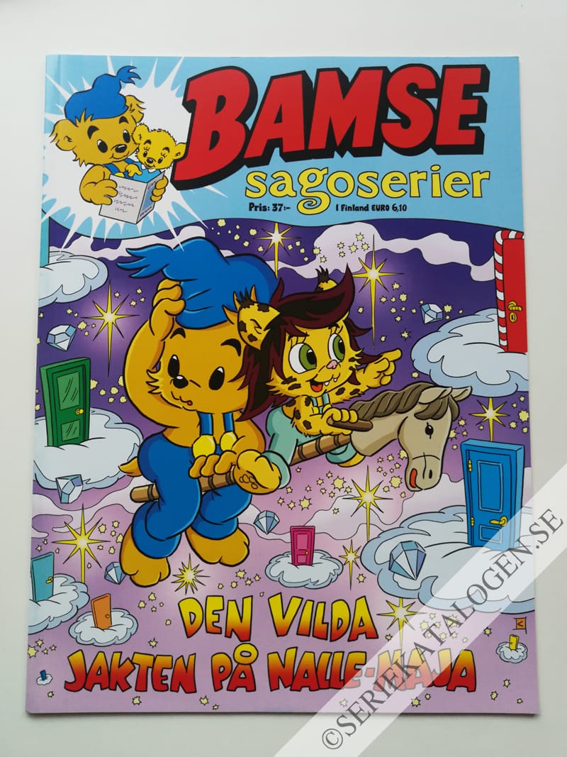 Framsida på Bamse sagoserier Den vilda jakten på Nalle-Maja (2018)