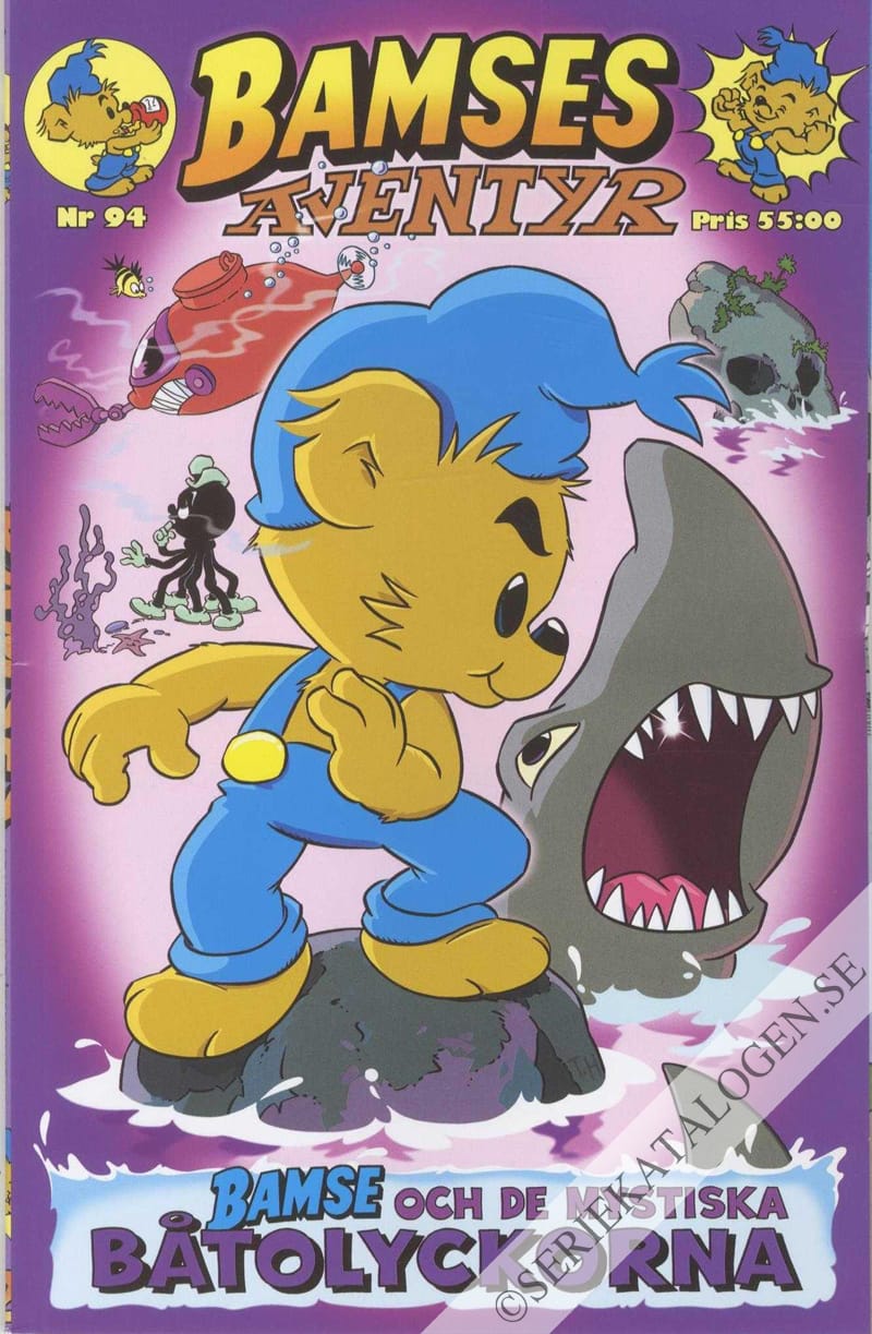 Framsida på Bamses äventyr Bamse och de mystiska båtolyckorna (2021)