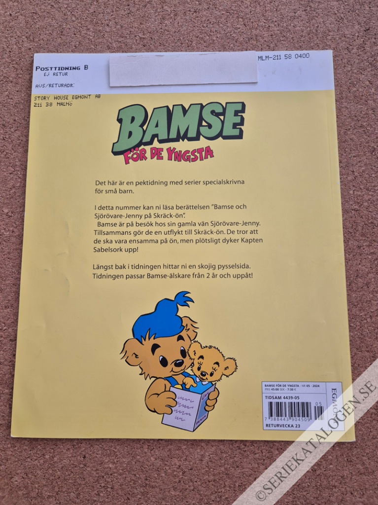 Baksida på Bamse och Sjörövar-Jenny på Skräck-ön (2024)