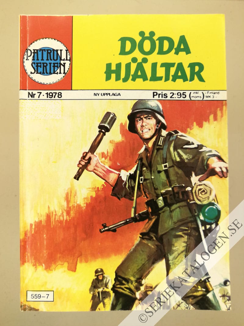 Framsida på Patrullserien Döda hjältar (1978)