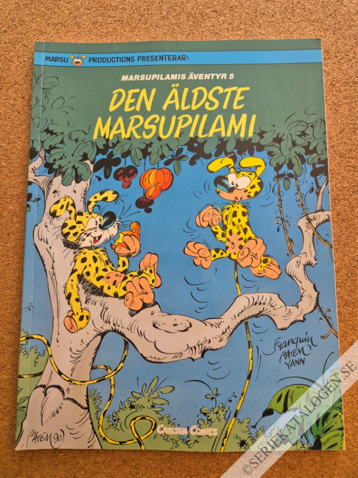 Framsida på Marsupilamis äventyr Den äldste Marsupilami (1991)