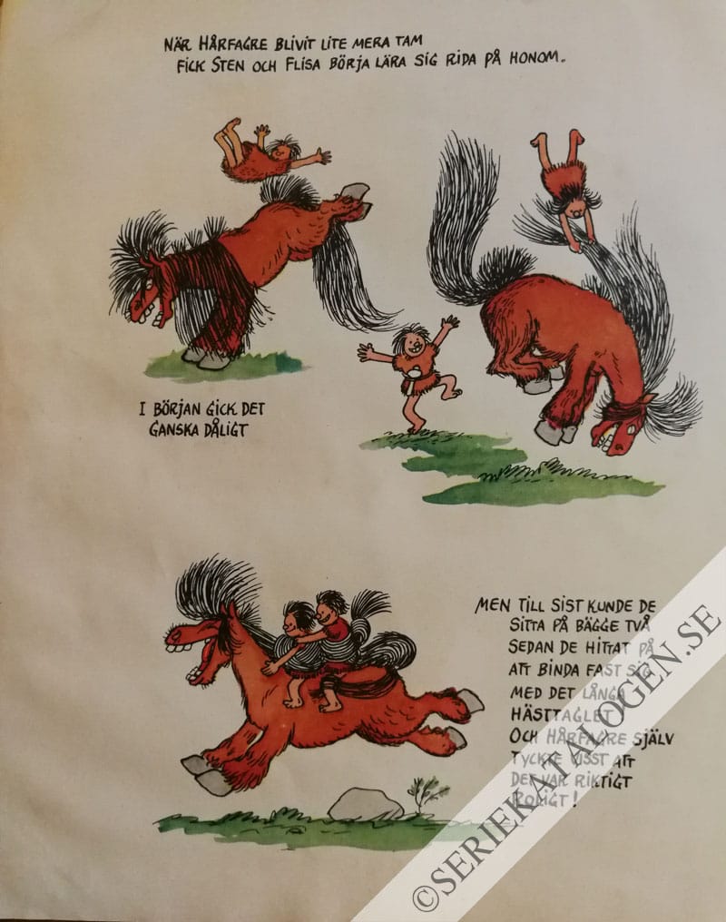 Exempel på Barna Hedenhös bilder från stenåldern (1951)