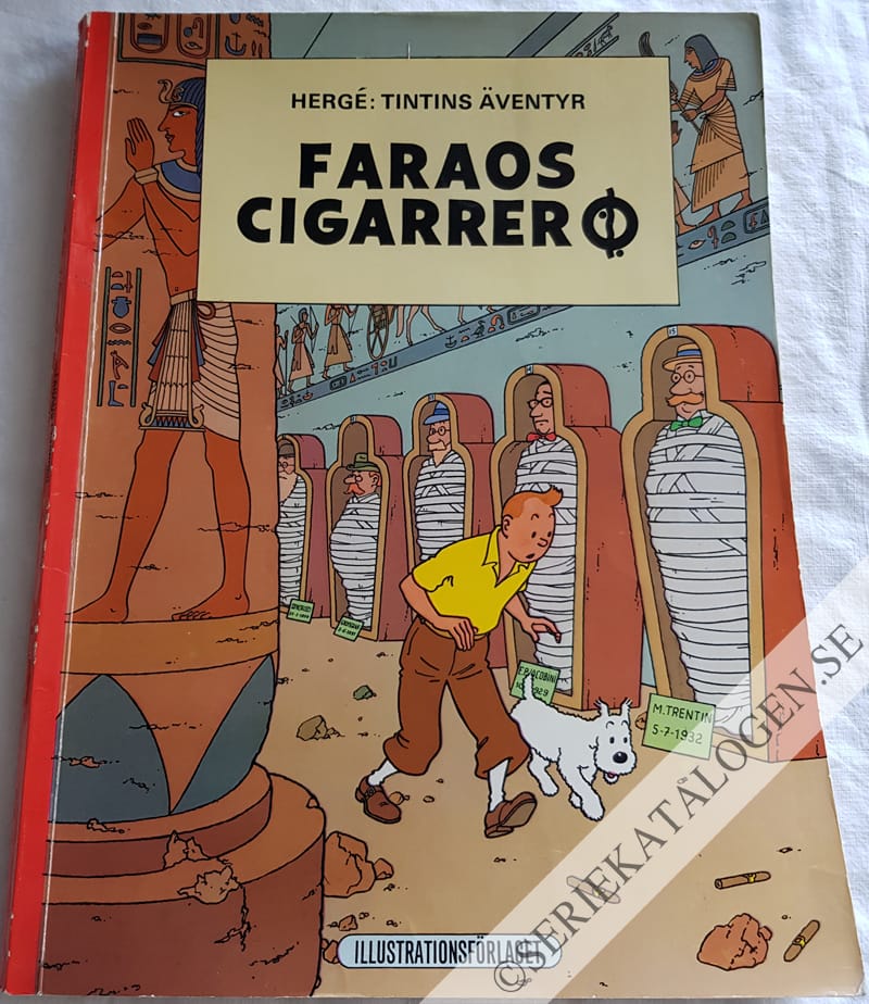 Framsida på Tintins äventyr Faraos cigarrer (1970)