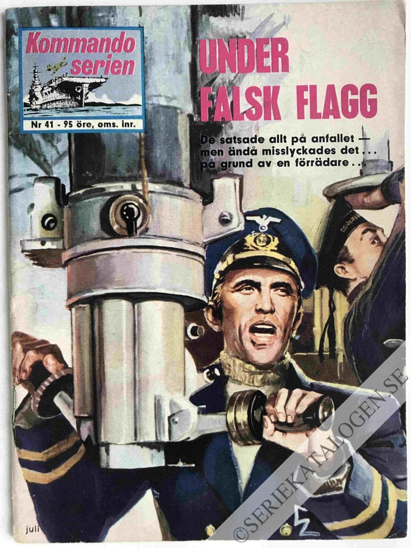 Framsida på Kommandoserien Under falsk flagg (1964)