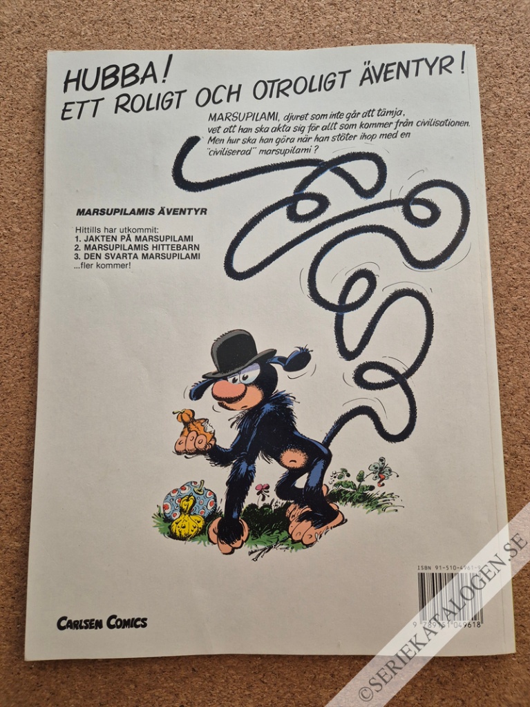 Baksida på Den svarta Marsupilami (1990)