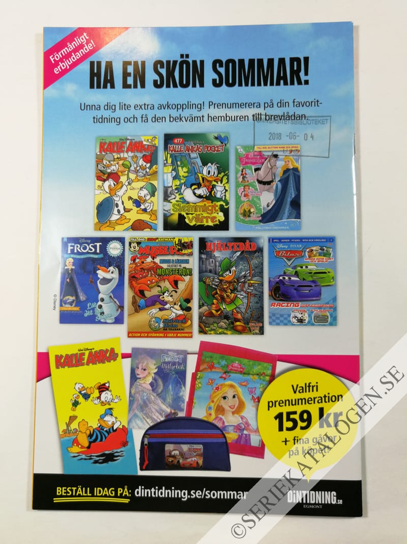 Baksida på Kalle Anka & C:o skollov presenterar: Sommarlov (2018)