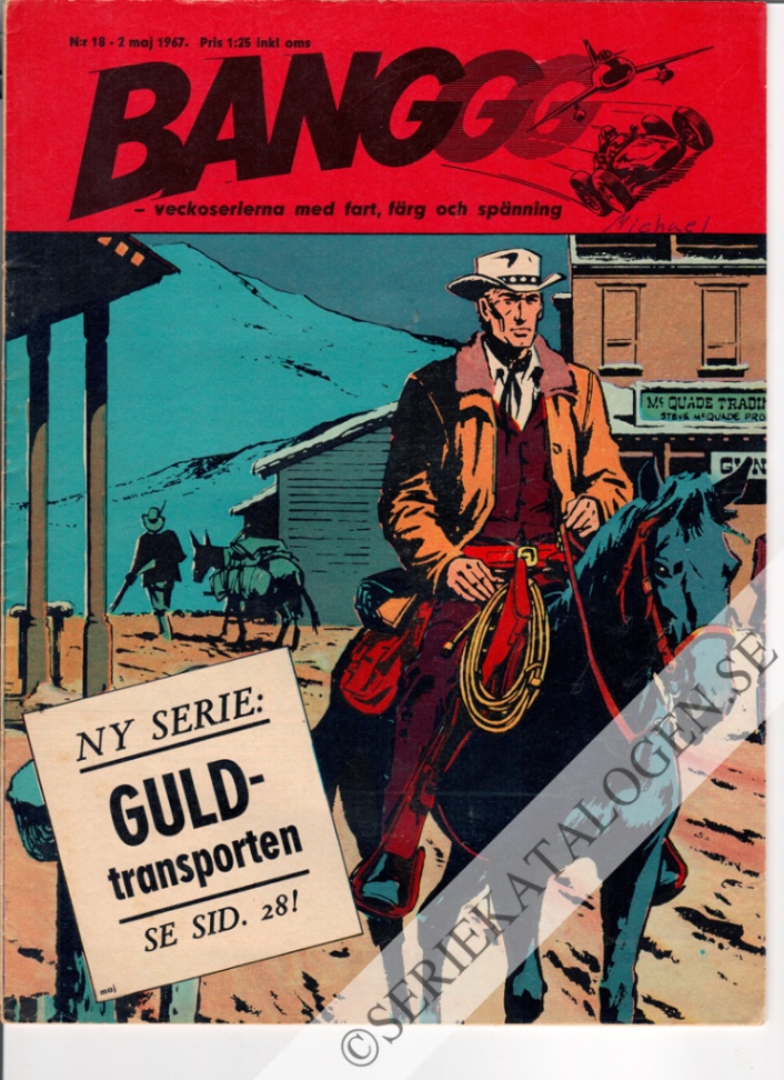 Framsida på Banggg - veckoserierna med fart, färg och spänning #18 (1967)